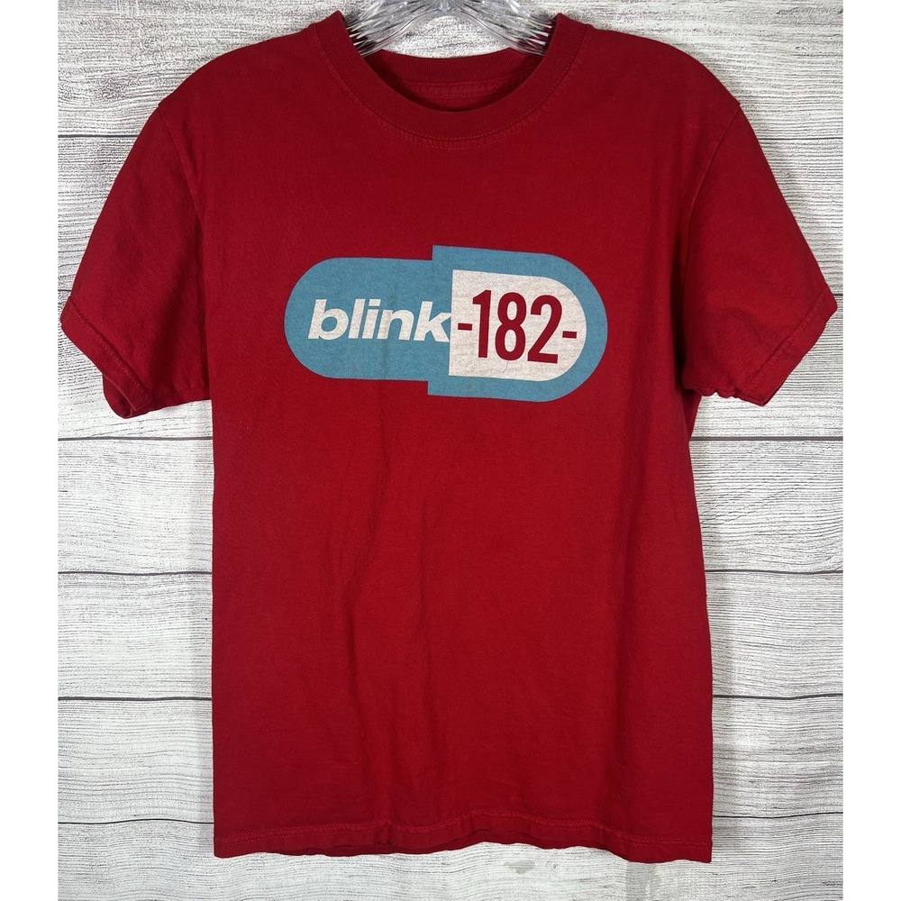 Blink-182 Women's Red Pill Logo Band T-Shirt Small